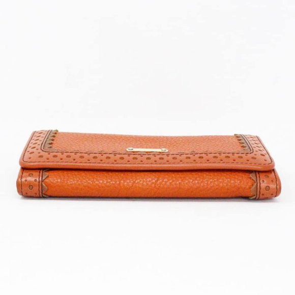 BURBERRY #MCA056 Orange Leather Wallet - Picture 7 of 8
